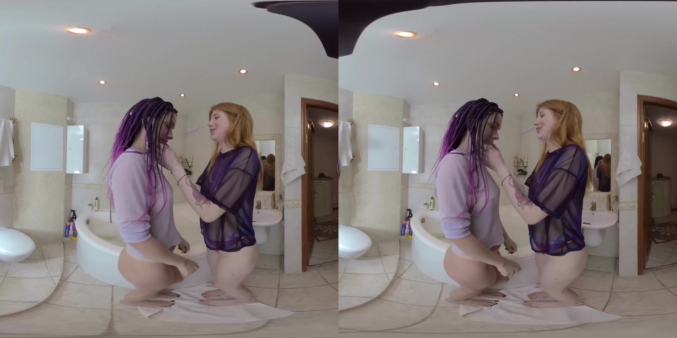 Nekokimiko And Mia Sanders Hot Lesbians Scene In Bathroom - VRmodels