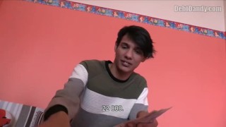   DEBT  DANDY 242 - Twink Gets On His Knees And Starts Sucking Cock In POV