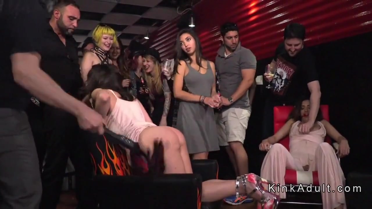 Hot Brunette Group Bdsm Fucked In Public