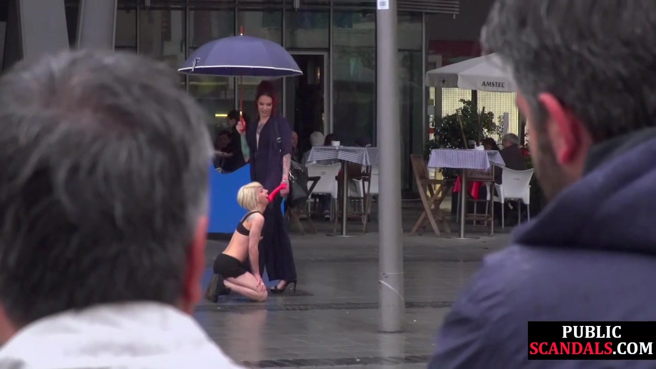 Sub Latina outdoor whipped in public by her kinky domina