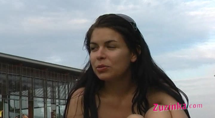 Zuzinka shows pussy and does sex chat at the pool