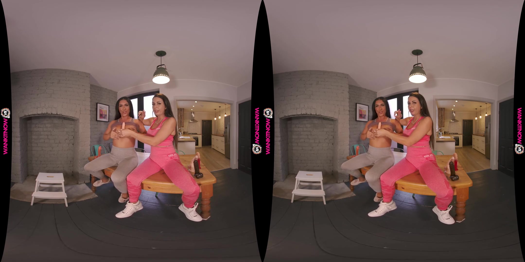Wankercise - Hot Lesbian Babe Stripping and Fucking