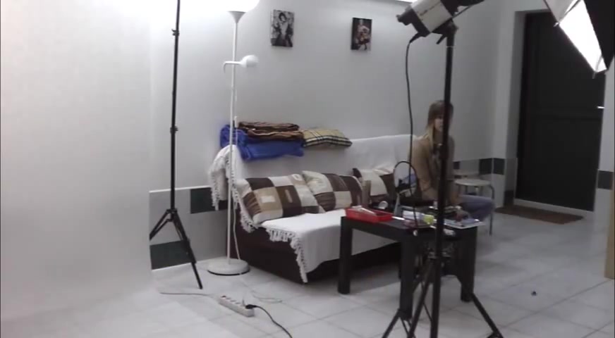 Extraordinary cutie gets oil massage at the casting