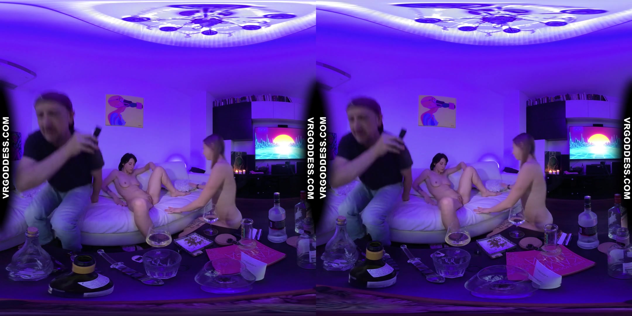 Black Light Chilling With Lesbians Alex And Blake Pussy Licking Drinking Lesbo Private Party
