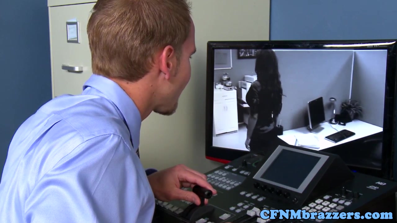 Busty office cfnm babes cockriding in trio