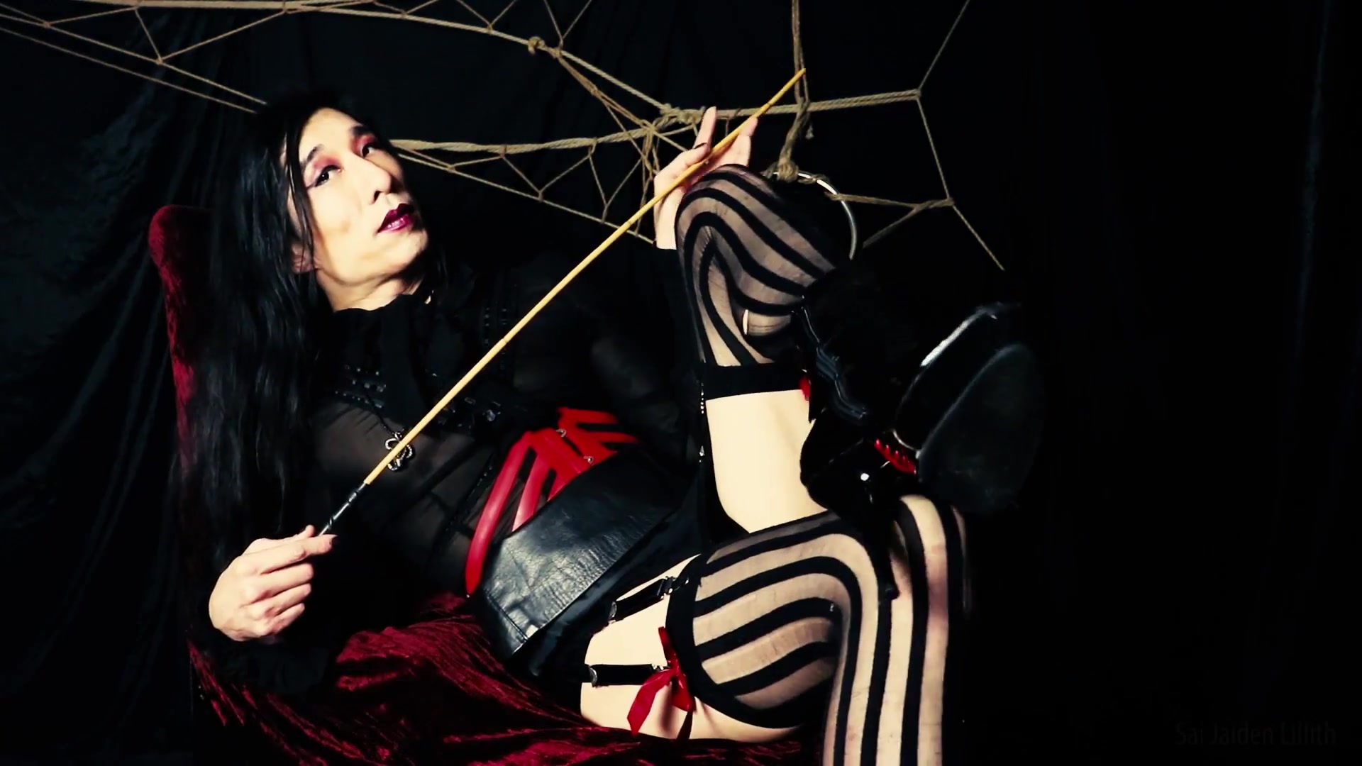 Headmistress Lillith - Distracted & Caned (Solo - Leg / Boot Fetish)