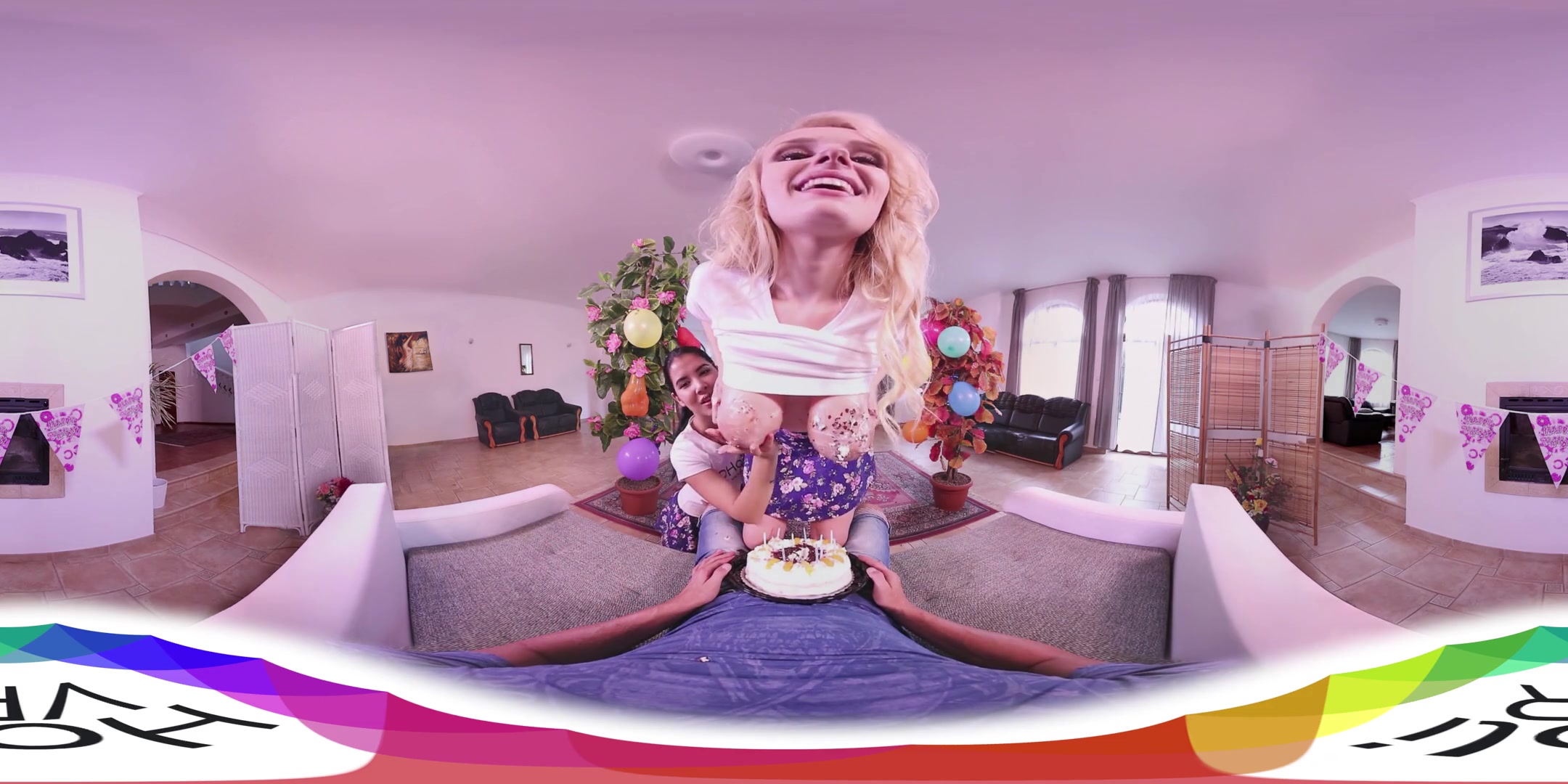Lady Dee & Angel Wicky in Awesome Birthday 3Some - HoliVR