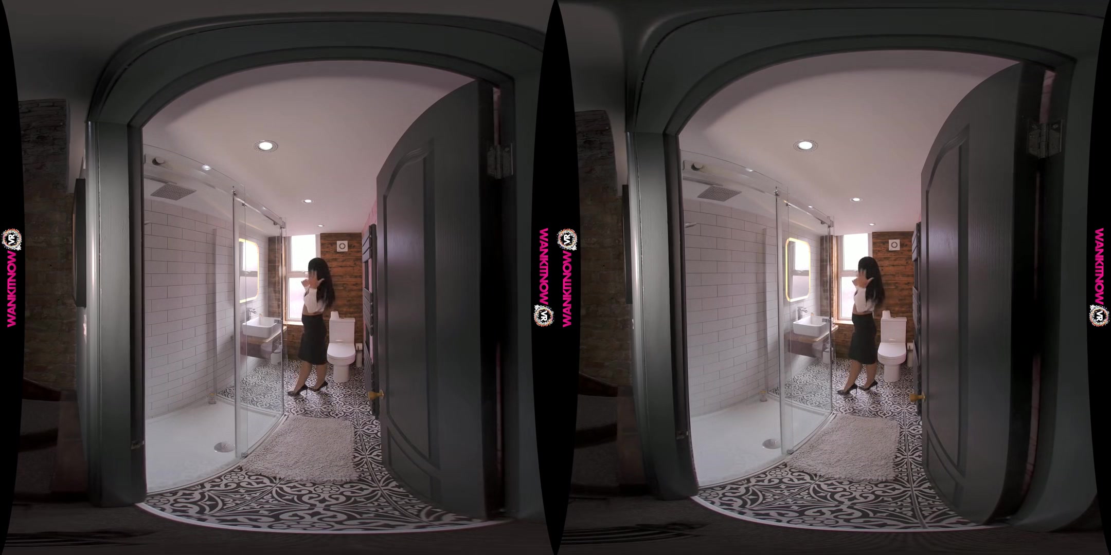 Shower Voyeur - Sexy Brunette Amateur Striptease