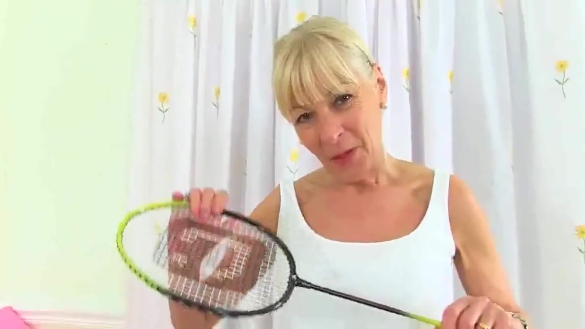 Granny Gilf Elaine Sticks A Badminton Racket By Dracarys69