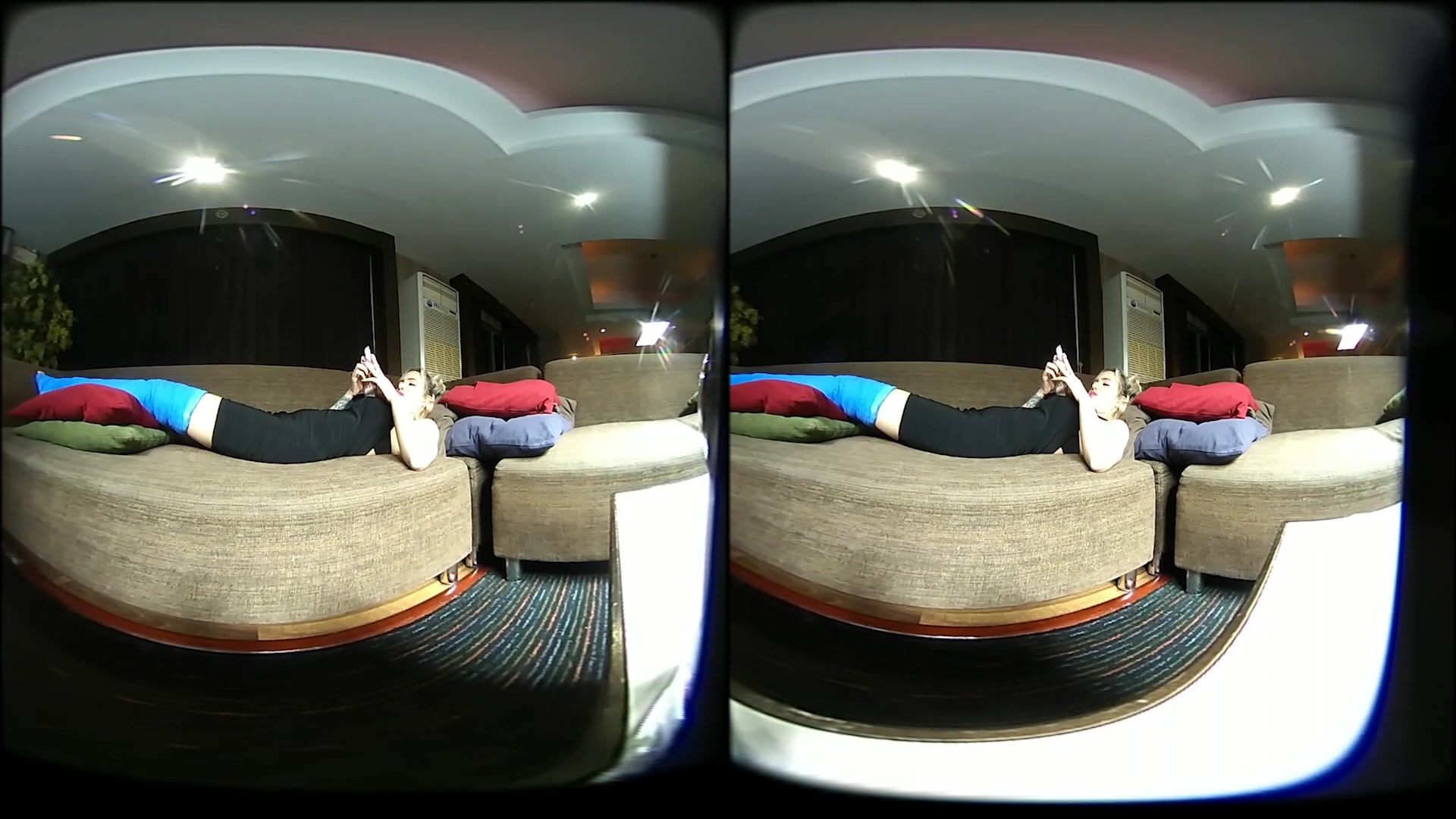 Girl With Long Cast Leg On A Couch - VRPussyVision