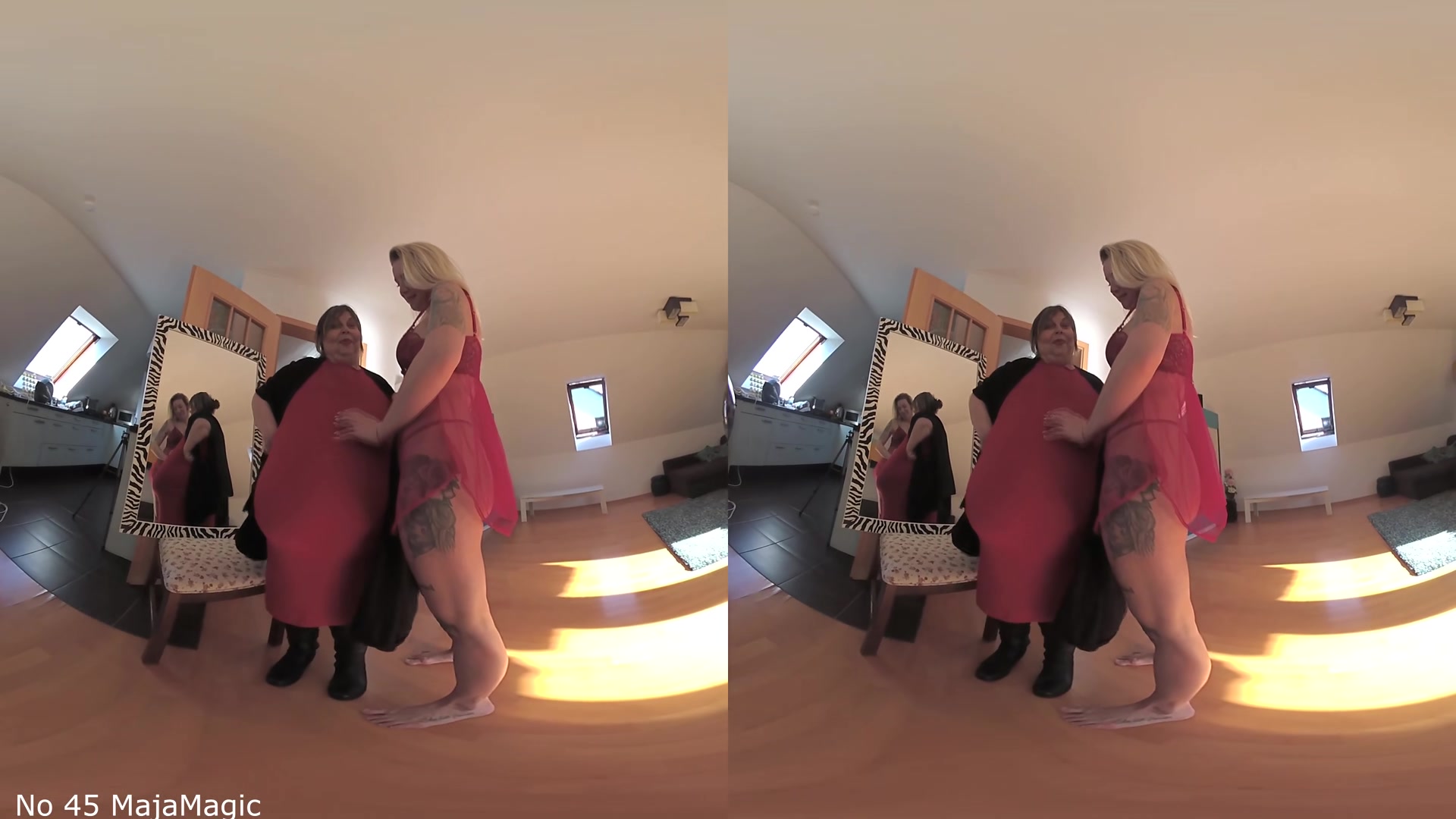 The Red Dress Strip With Karola And Rose - MajaMagic