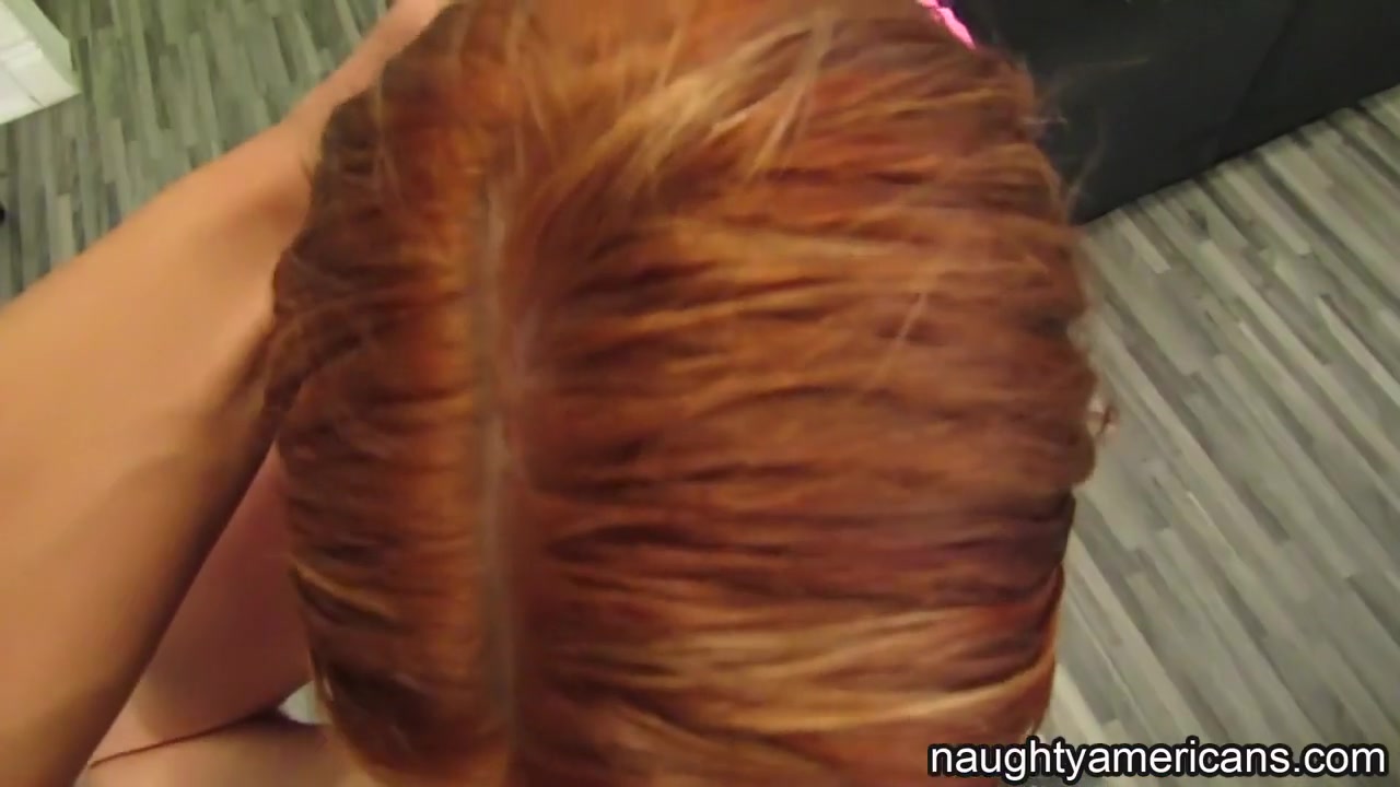 Big titted redhead girlfriend giving head