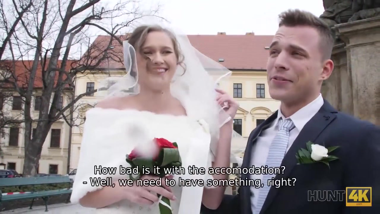 HUNT4K. Cute teen 18+ bride gets fucked for cash in front of her groom