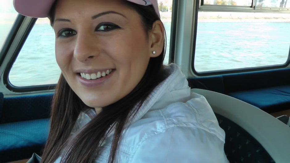 Big-titted girl enjoys hard cunt fucking in public
