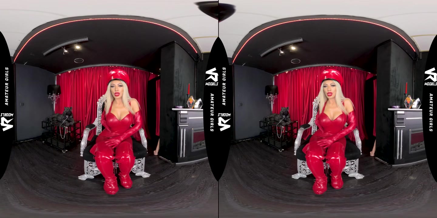 Red Leather Mistress Giving Jerking Off Instructions - VRVids