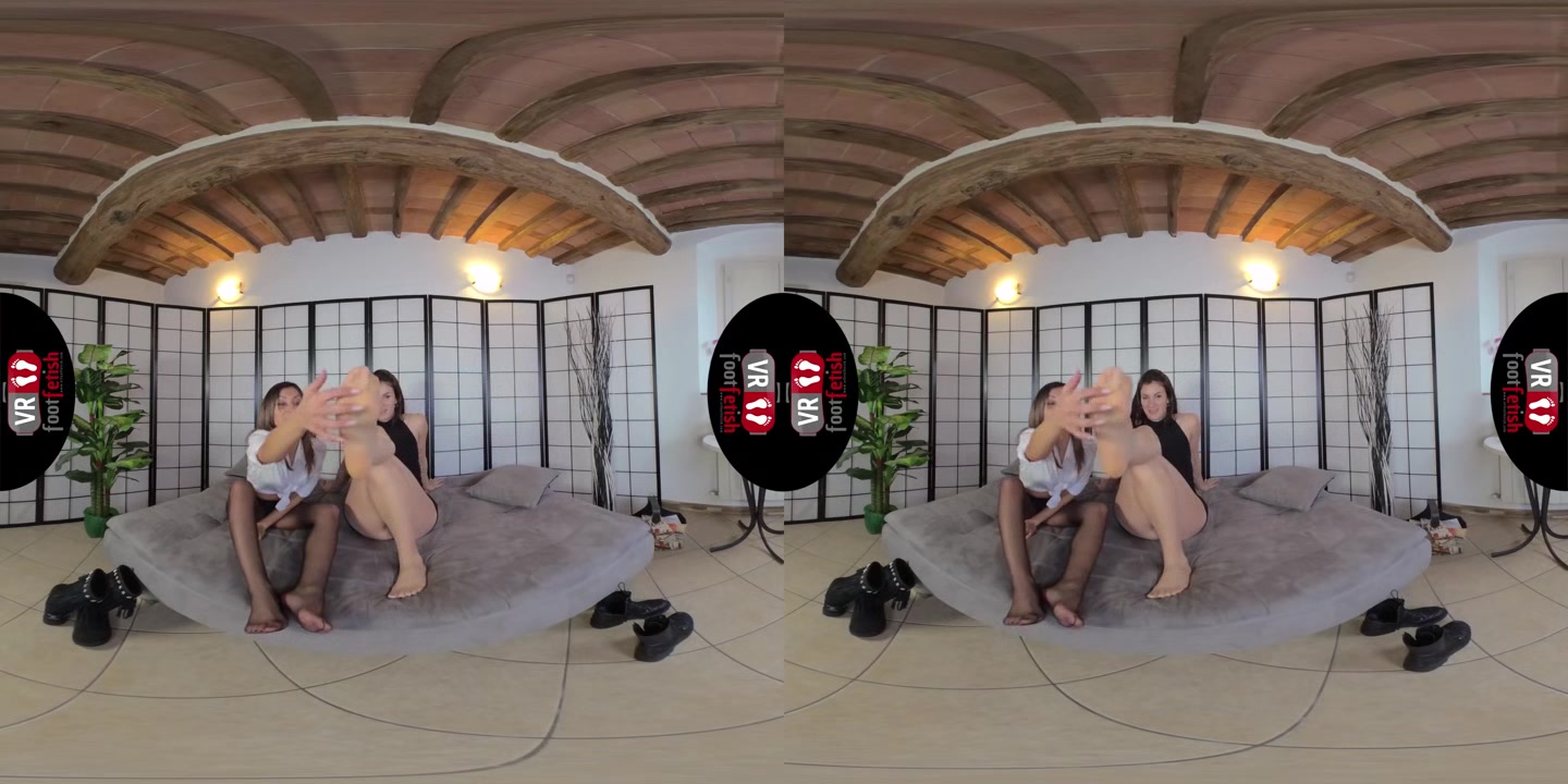 Deliciously Sexy Lilian And Katy Show Off Their Nylon-Clad Feet - VRFootFetish