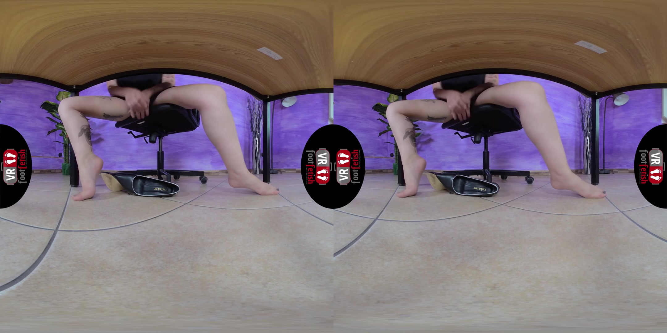 Enjoy A 17-Minute Close-Up Of Sexy Ammalia's Feet In Sheer Pantyhose - VRFootFetish