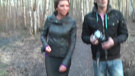Titted dark brown fuck in the woods