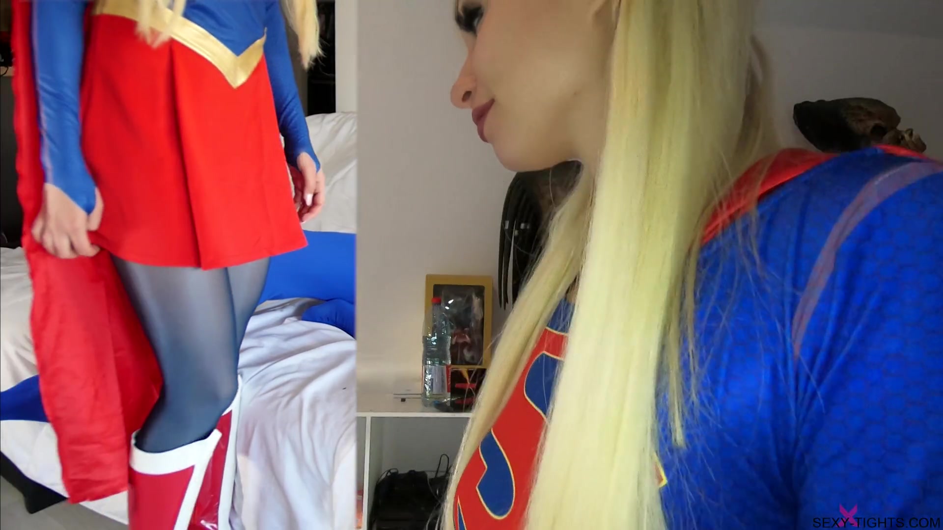 157 Gabi Gold Is Supergirl Fucked With Blue Nylon - Sex Movies Featuring Sexy Tights