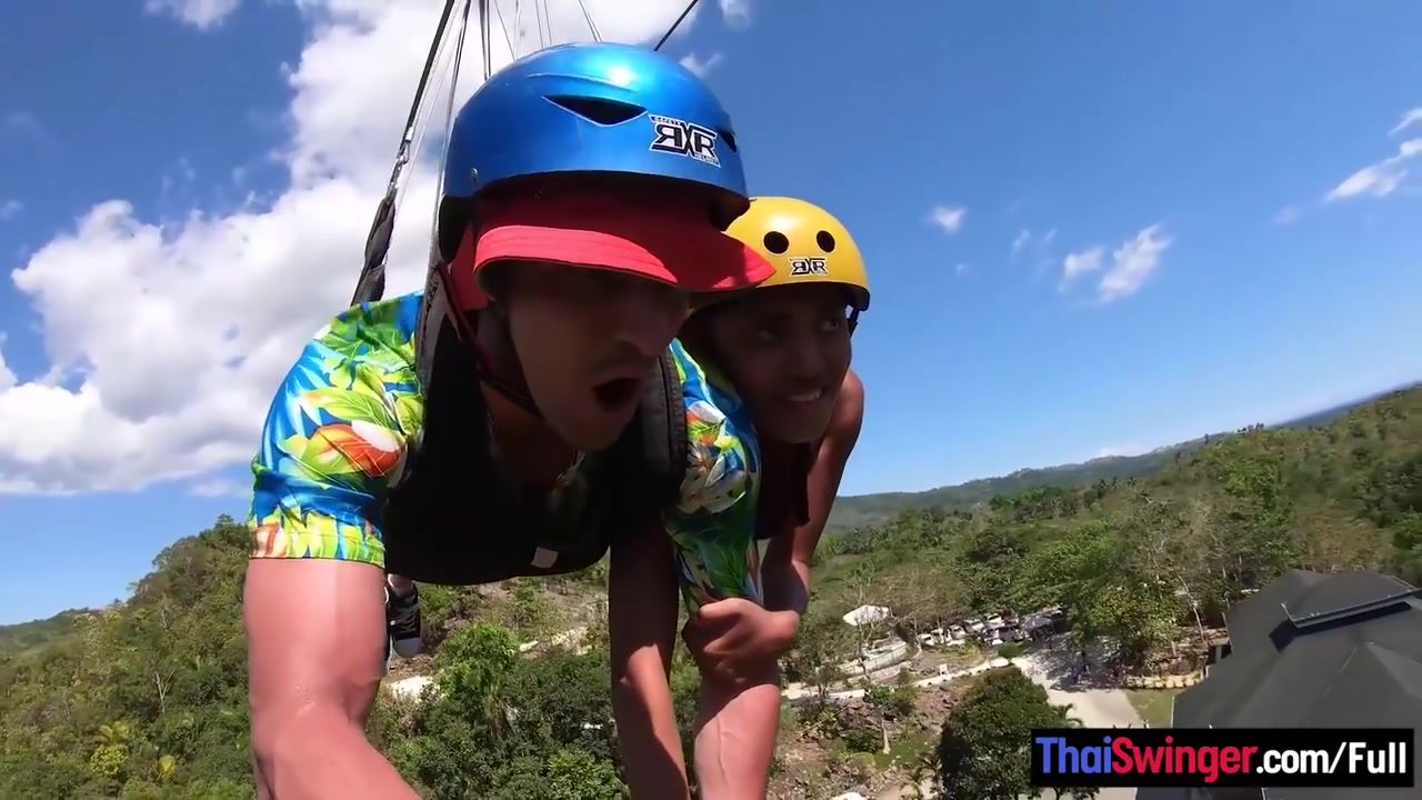 Bubblebutt Asian Girlfriend Gets Her Boyfriends Big Dick After Ziplining