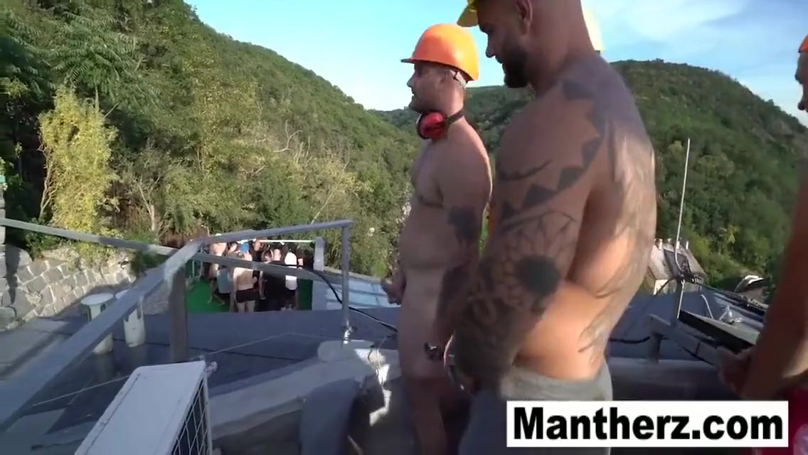 Ass Construction Workers On The Rooftop 10 Min