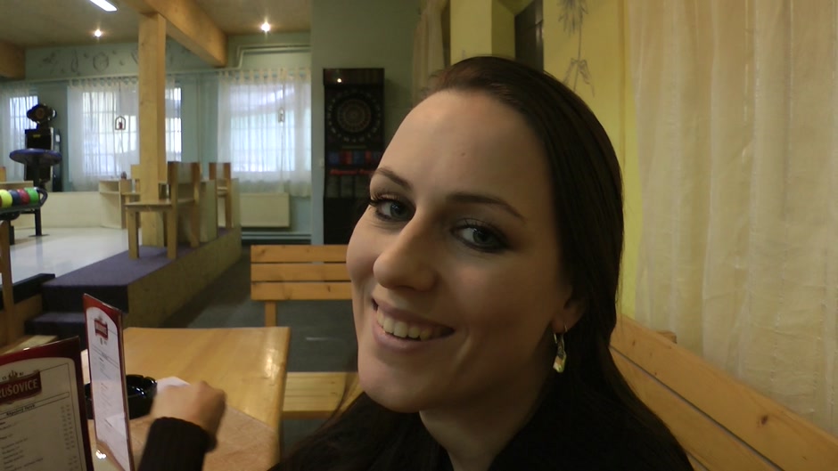 Mea Malone got her twat fucked in a public diner