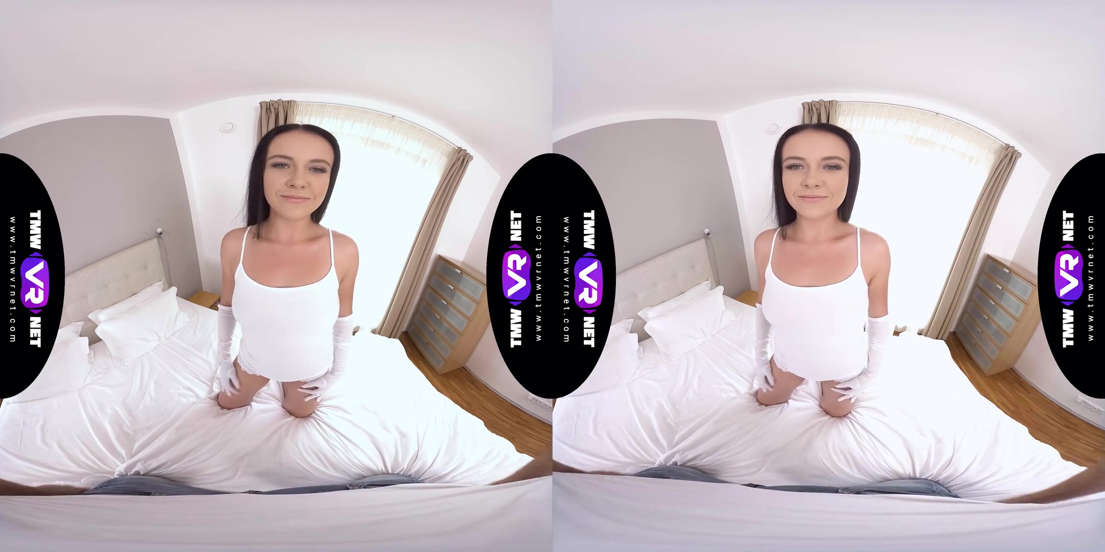 I Slap a Fine on Your Butt - Beautiful Virtual Girlfriend in Bed with Lingerie