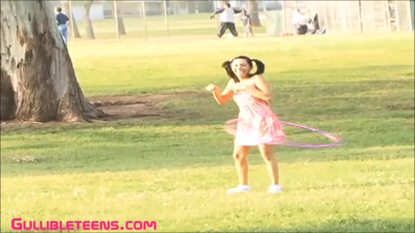 teen 18+ hoola hoop outdoor gets fucked and face splattered