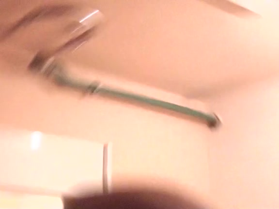 Lad cums on cutie's stomach after shower fuck