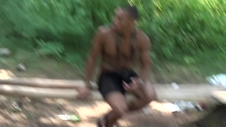 Jaw-breaking blowjob at an outdoor party