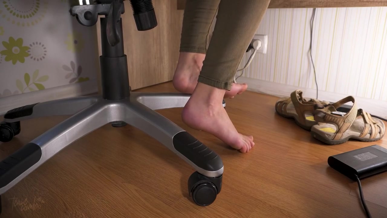 Worship My Sexy Feet In Worn Sandals Under Table