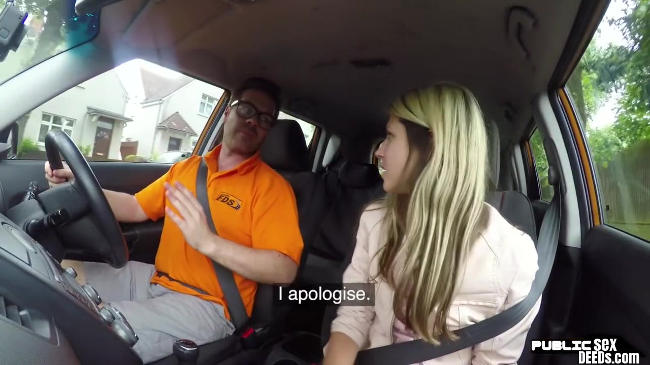 Car driving 19yo throats on cock in POV after driving class