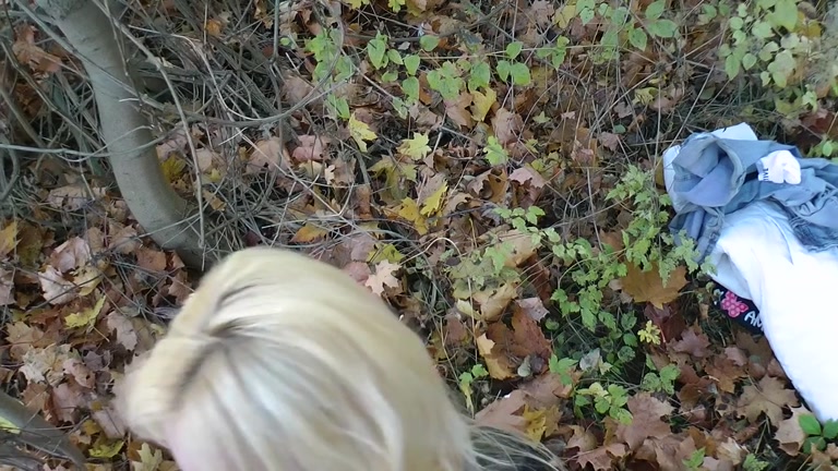 Blonde with hairy clit fucking in public