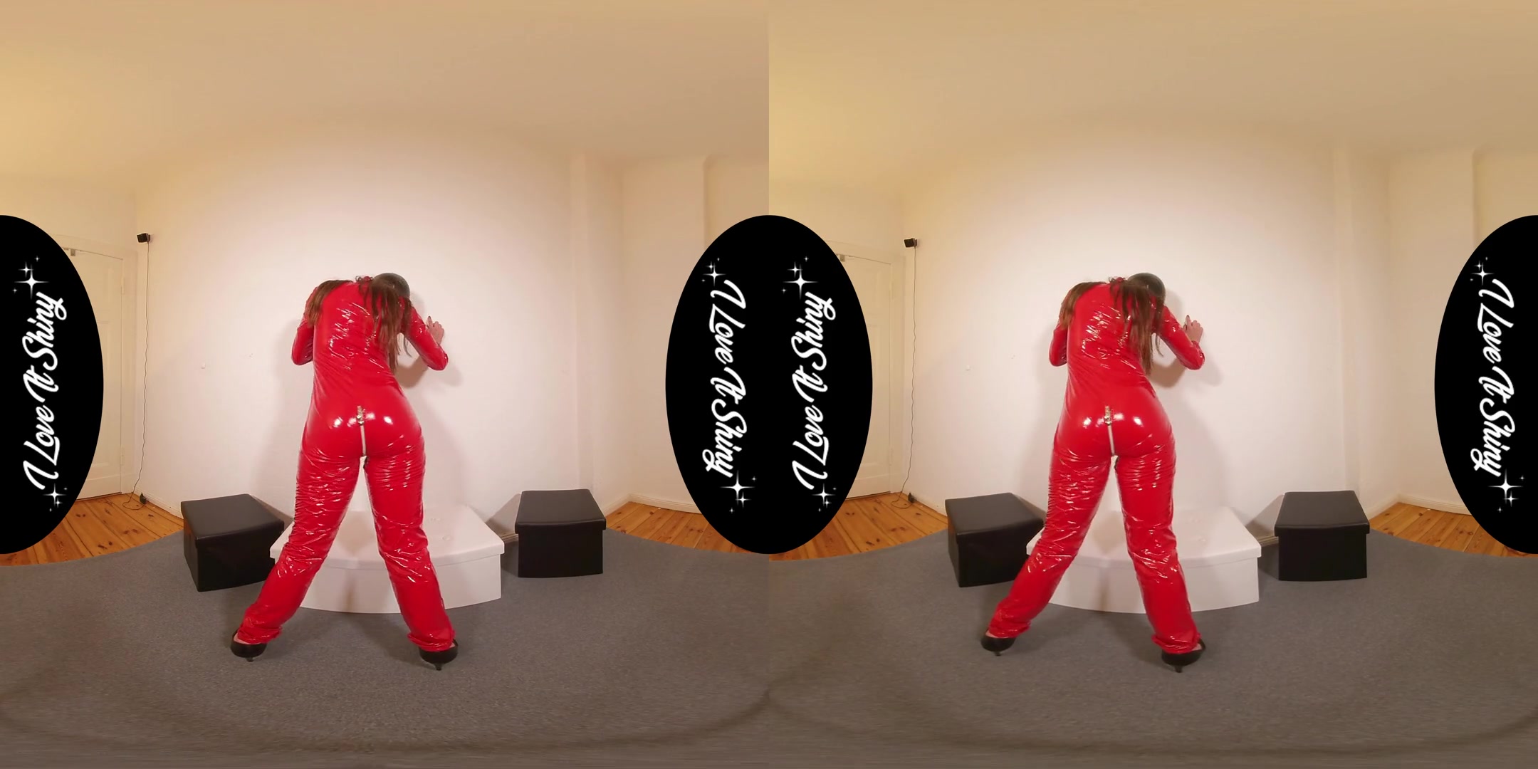 Roxy Masturbating In Hot Fetish PVC Dress - Latex Fetish Solo in a Mask