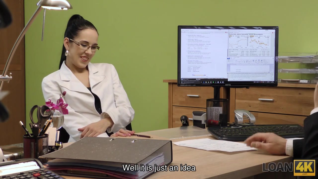 LOAN4K. Hot Elis with glasses gives pussy for drilling to loan agent