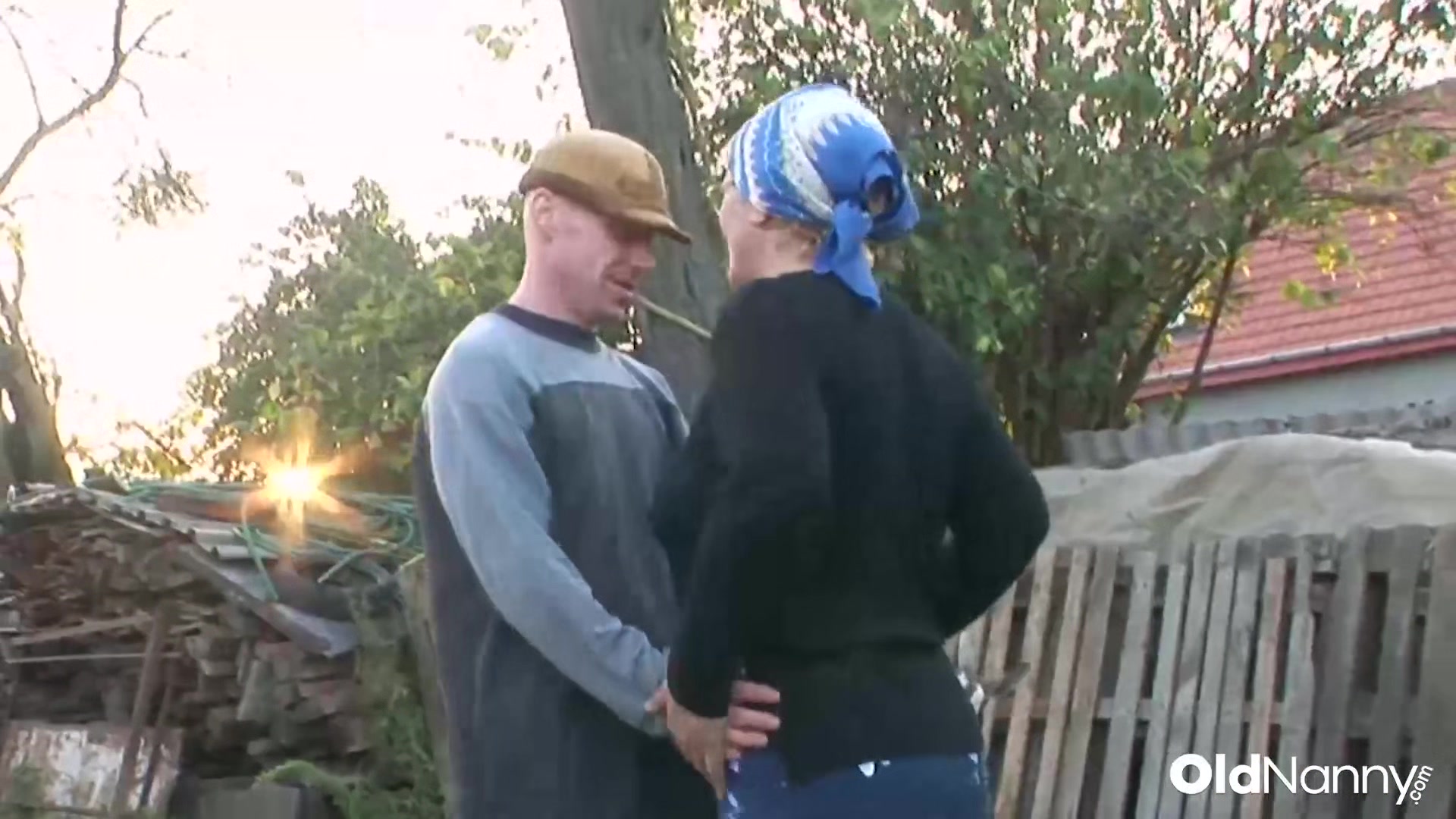 Old Grandma Fucks Co Worker In Garden Hard