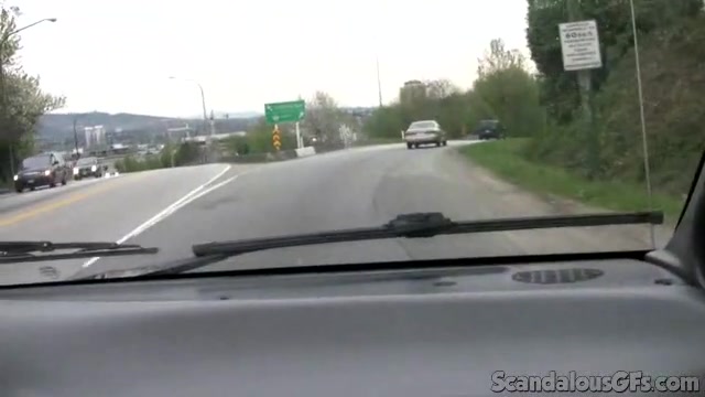 Hot Girlfriend Flashes Tits While Boyfriend Is Driving