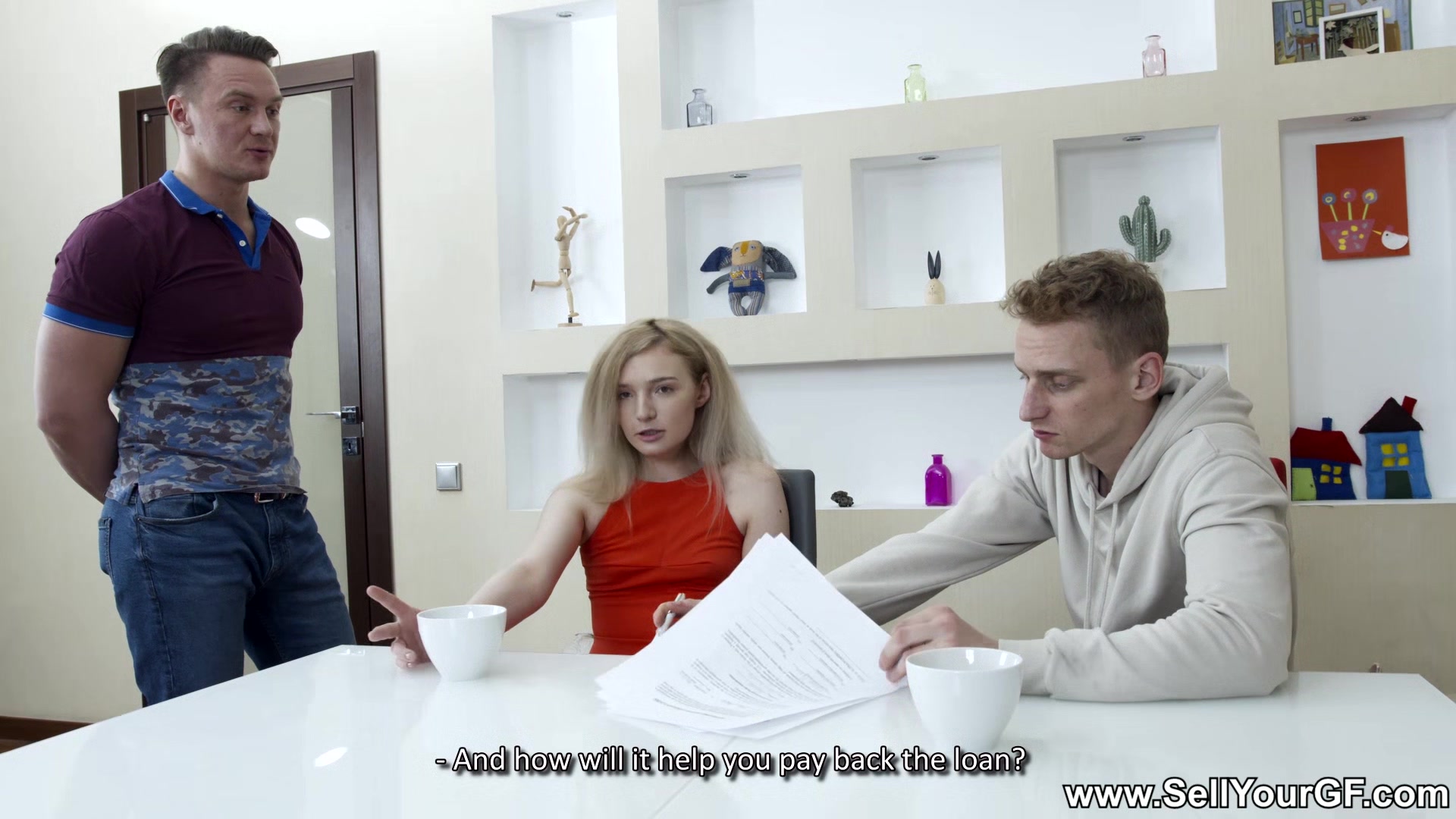 Sell Your GF - Lizi Smoke - Blonde fucked for dress loan