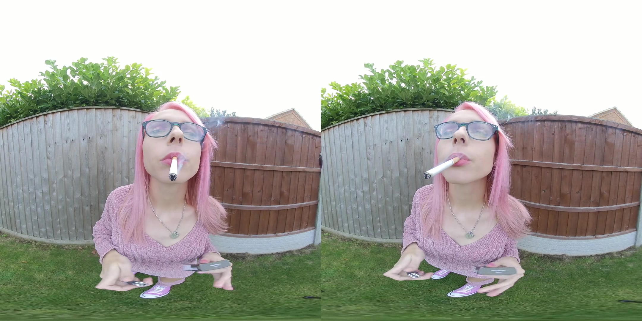 Chloe Toy - Smoking In The Garden - VRSmokers