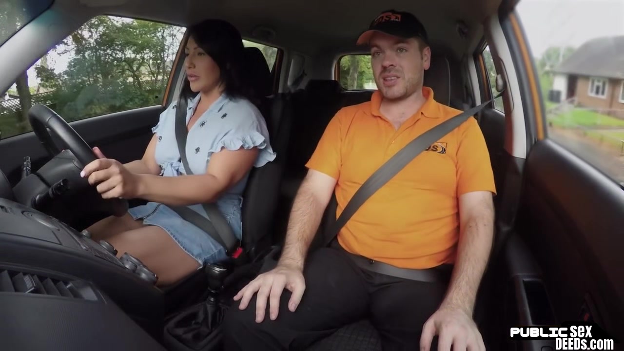 Curvy bigass and bigboobs MILF fucked in the car in public