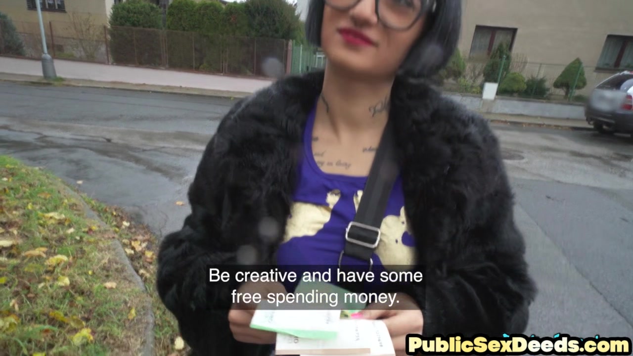 Public sex Alternative babe with glasses POV fuck