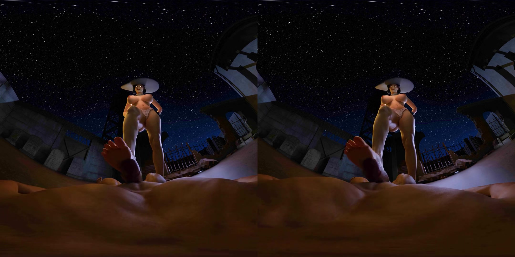 Alcina Footjob - Vampire Giantess Parody CGI Porn