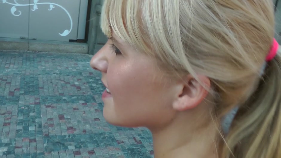 Blonde hottie rides dick in the outdoors
