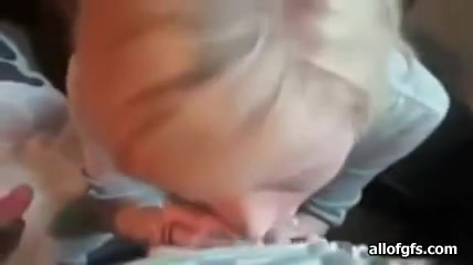 British blonde gets a load on her face