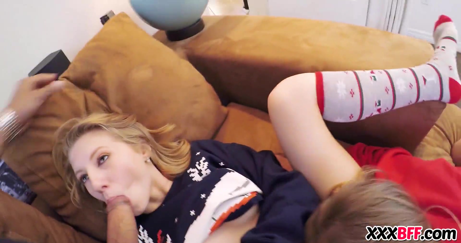 Cute best friends get fucked at xmas