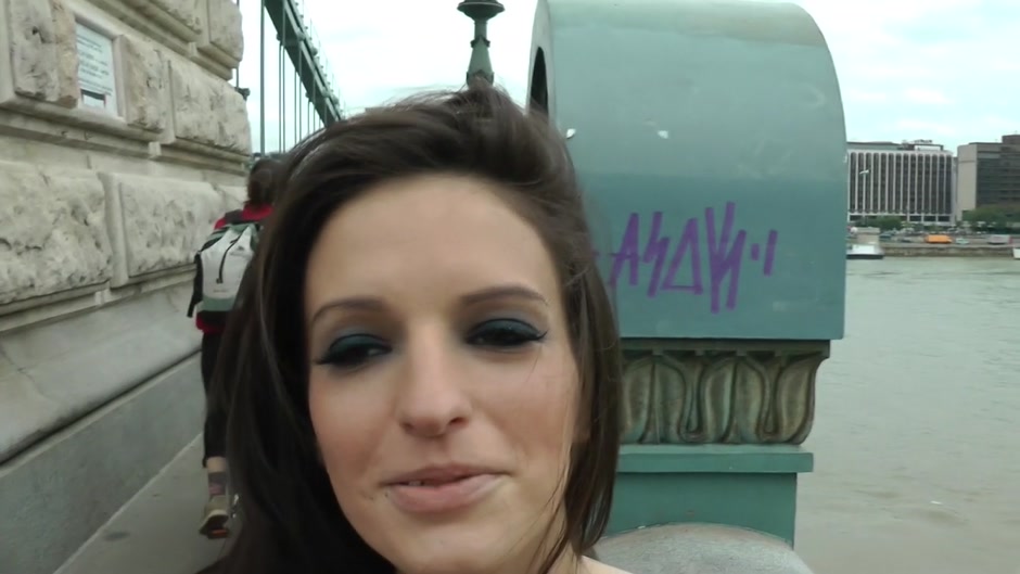 Slut with nice face gives bj and has public sex