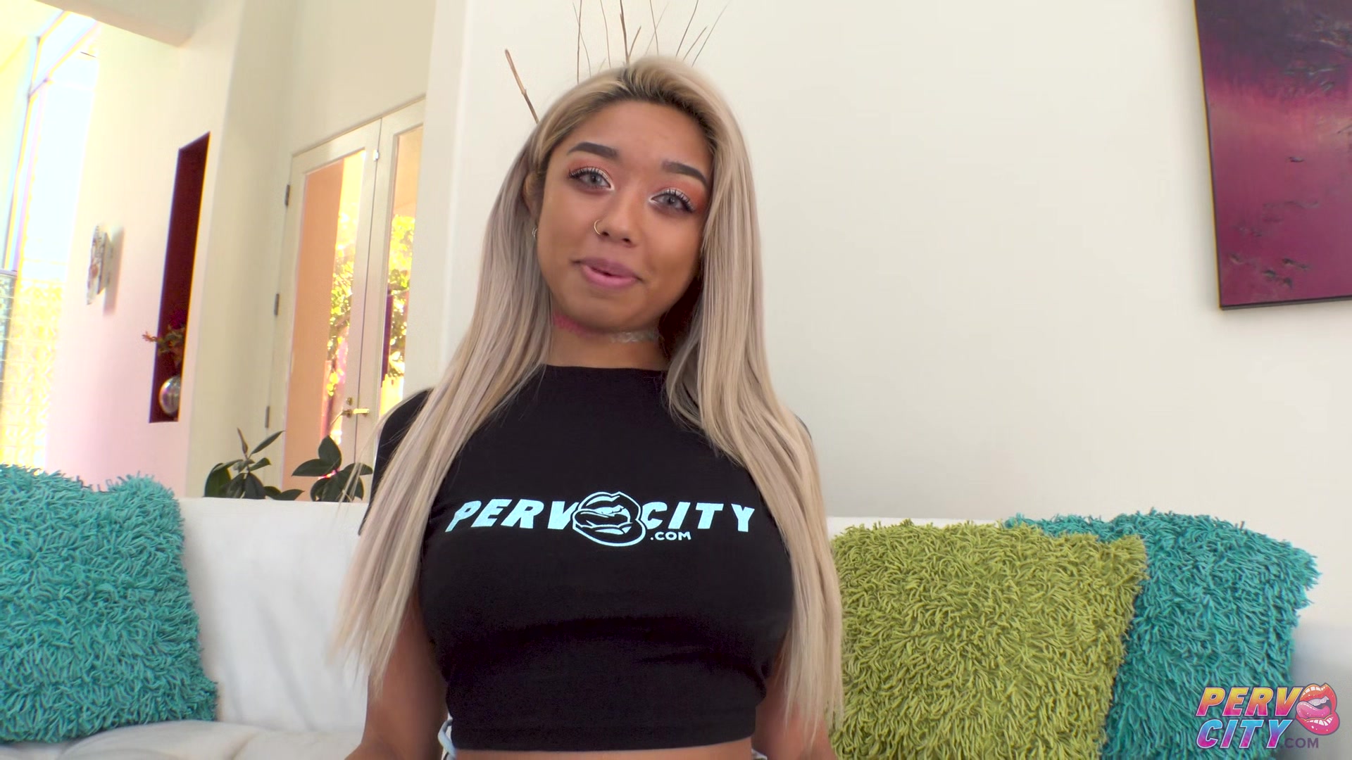 Cute Blonde Gia DiBella Teasingly Fingers Her Asshole