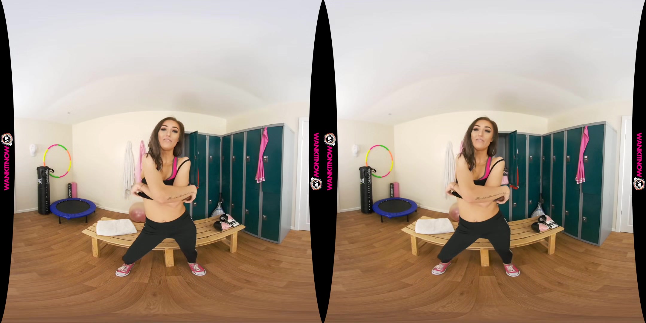 Gym Jerk - Hot Thin Babe Solo Striptease - Sexlikereal