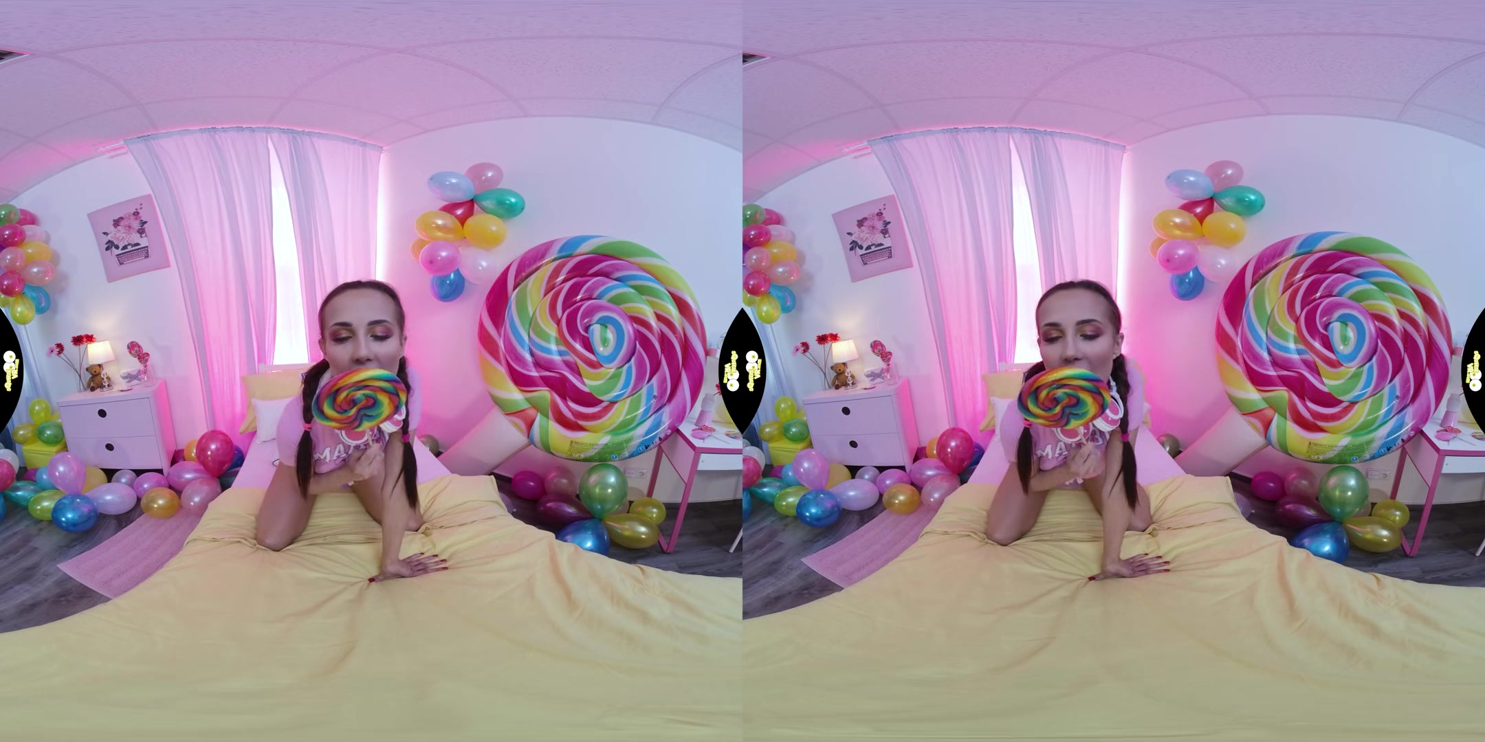 Sweet Lollipop; Busty Babe Solo Masturbation - SexLikeReal