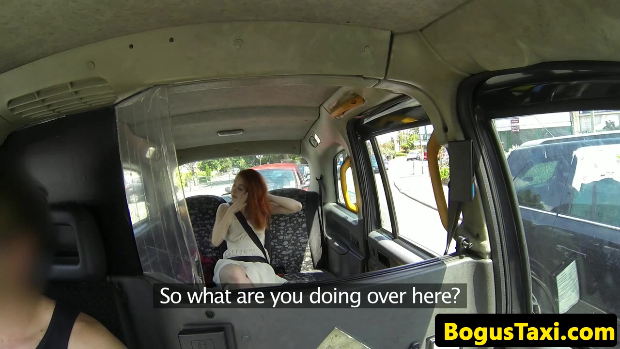 Redhead euro pussyfucked in taxi